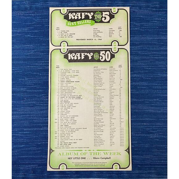 VTG 1968 Radio Station KAFY Music Survey Bakersfield CA Sonny & Cher Concert Ad3 - Picture 2 of 2